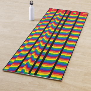 Pride lgbt lgbtq queer gay flag pattern black yoga mat