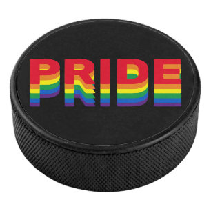 Pride lgbt lgbtq queer gay rainbow black hockey puck
