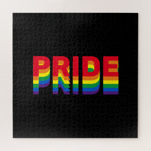 Pride lgbt lgbtq queer gay rainbow colours black jigsaw puzzle