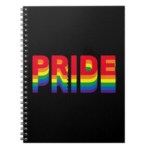 Pride lgbt lgbtq queer gay rainbow colours black notebook