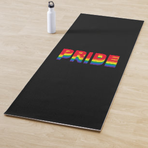Pride lgbt lgbtq queer gay rainbow colours black yoga mat