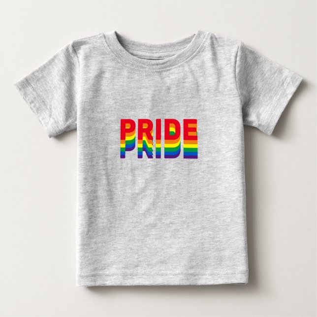 Pride lgbt lgbtq queer gay rainbow colours grey baby T-Shirt (Front)