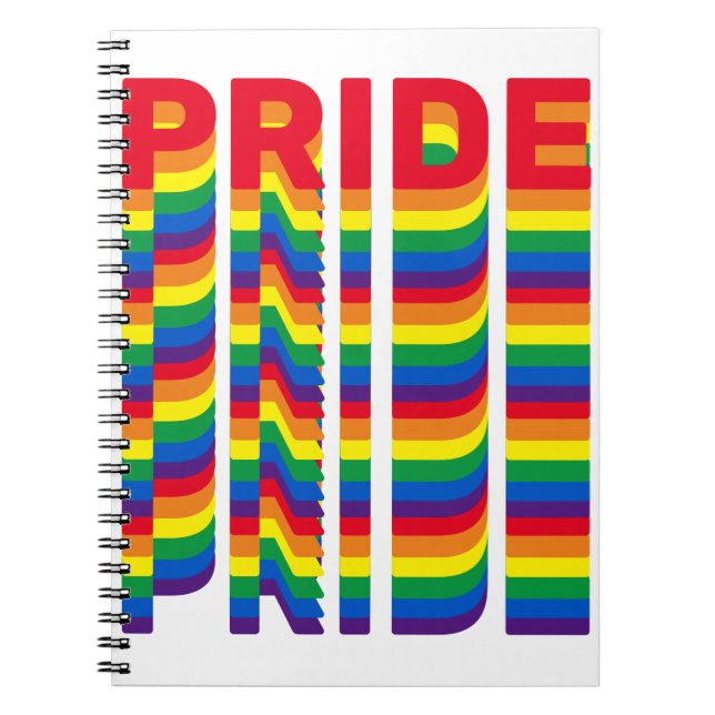 Pride lgbt lgbtq queer gay rainbow colours pattern notebook (Front)