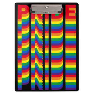 Pride lgbt lgbtq queer gay rainbow pattern black clipboard