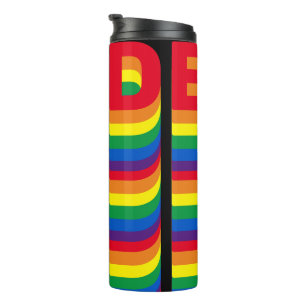 Pride lgbt lgbtq queer gay rainbow pattern black thermal tumbler