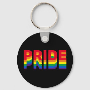 Pride lgbt lgbtq queer gay rainbow retro black key ring