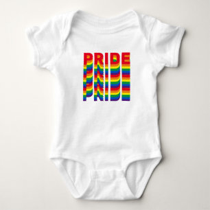 Pride lgbt lgbtq queer gay rainbow retro colours baby bodysuit