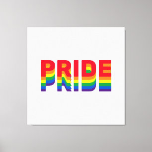 Pride lgbt lgbtq queer gay rainbow retro colours canvas print