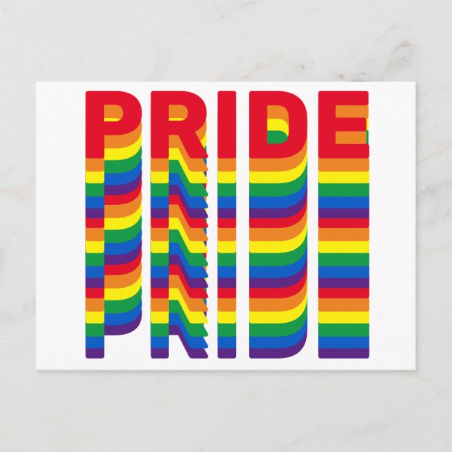 Pride lgbt lgbtq queer gay rainbow retro colours postcard (Front)