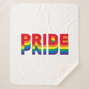 Pride lgbt lgbtq queer gay rainbow retro colours sherpa blanket