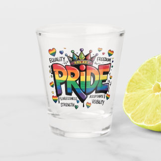 Pride LGBTQ Acceptance LGBT 4th of July Flag USA Shot Glass