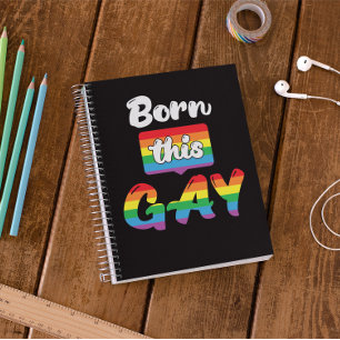 Pride LGBTQ+ Born This Gay Spiral Photo Notebook