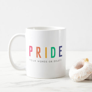 Pride   LGBTQ Gay Modern Rainbow Coffee Mug