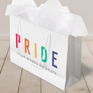 Pride LGBTQ Gay Modern Rainbow Large Gift Bag