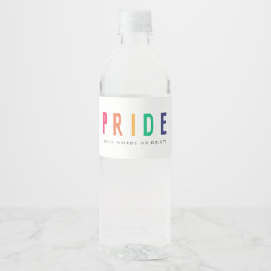 Pride LGBTQ Gay Modern Rainbow Water Bottle Label