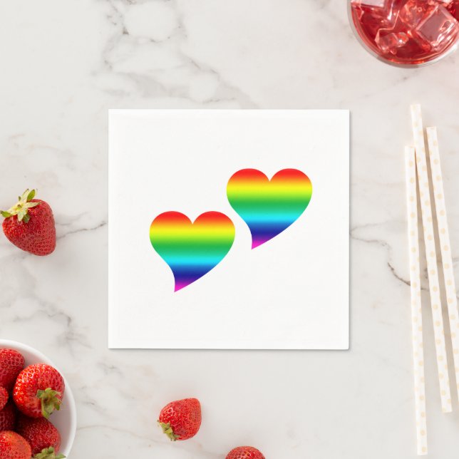 Pride lgbtq lgbt Hearts Valentine's day paper Napkin (Insitu)