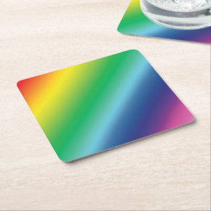 Pride lgbtq lgbt rainbow colours pattern square paper coaster