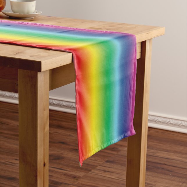 Pride lgbtq lgbt rainbow colours short table runner (In Situ)
