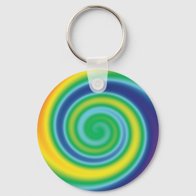 Pride lgbtq lgbt rainbow colours swirl cool rad key ring (Front)