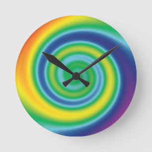 Pride lgbtq lgbt rainbow colours swirl cool rad round clock