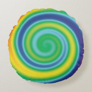 Pride lgbtq lgbt rainbow colours swirl cool rad round cushion
