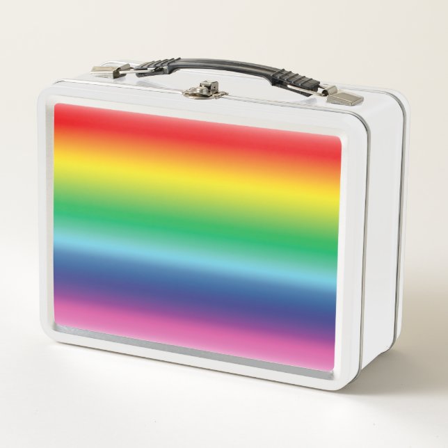 Pride lgbtq lgbt rainbow flag colours pattern metal lunch box (Front)