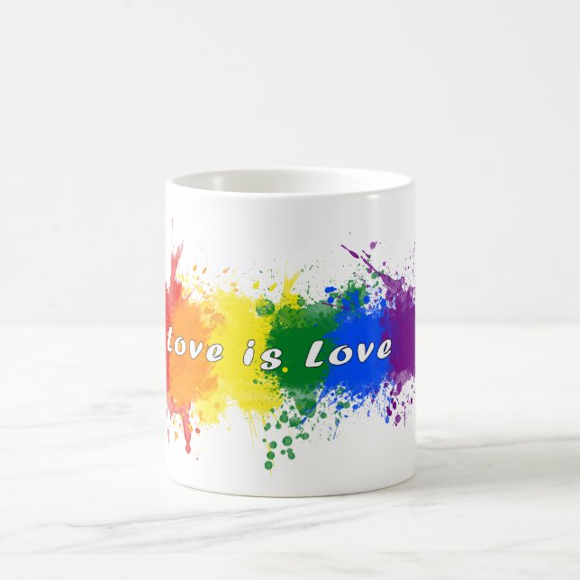 Pride LGBTQ Mug, love is love  Coffee Mug (Center)