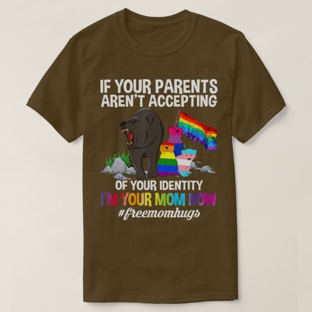 Pride LGBTQ Parade Free Mum Hugs Proud Mama Bear L T-Shirt (Design Front)