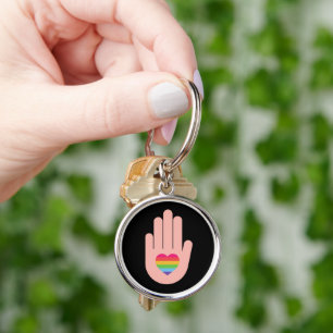 Pride lgbtq queer love. rainbow colour key ring