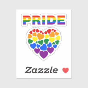 PRIDE LGBTQ Rainbow Hearts Custom-Cut Vinyl