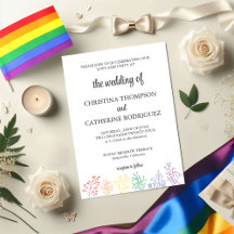Pride LGBTQ Watercolor Elegant Wedding Invitation