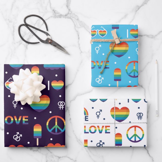 Pride LGBTQ  Wrapping Paper Set (Front)