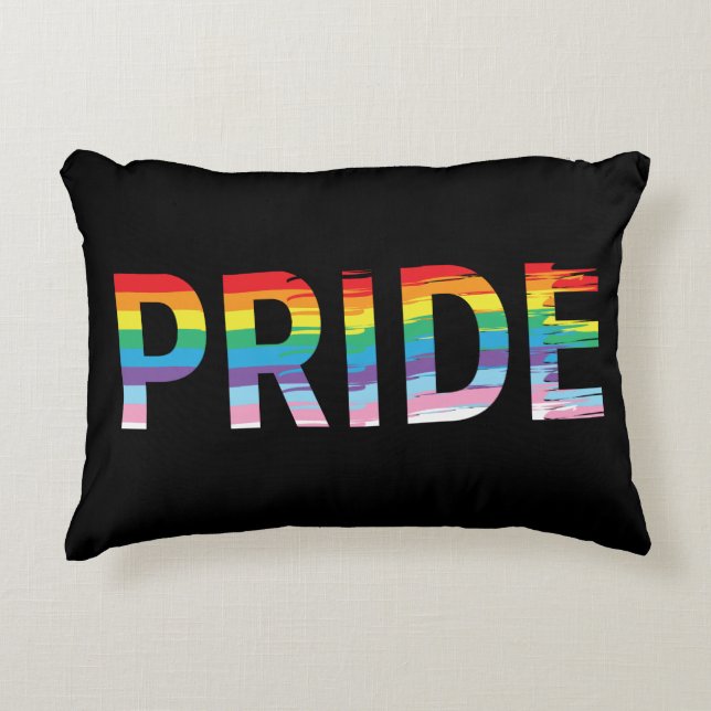PRIDE LGBTQIA Rainbow Flag, Letter  Decorative Cushion (Front)