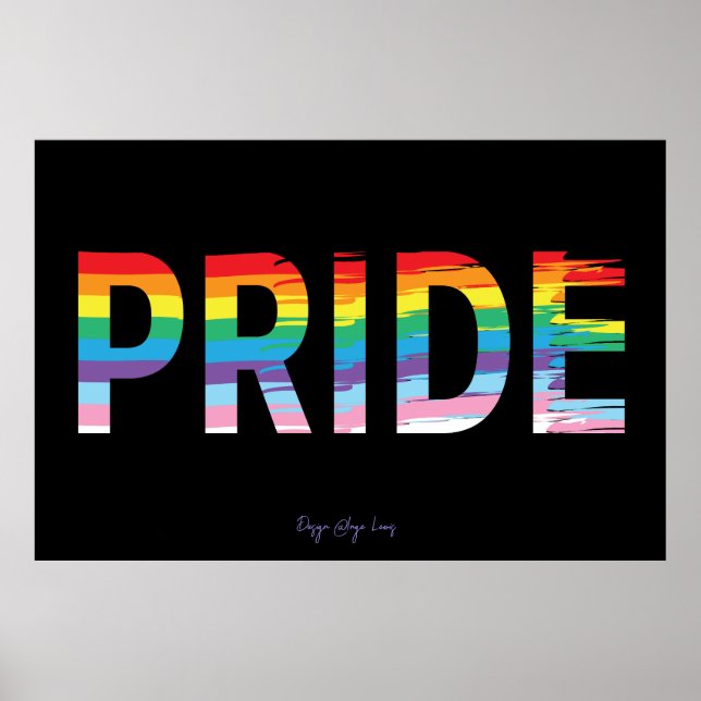 PRIDE LGBTQIA Rainbow Flag, Month Cool Poster (Front)