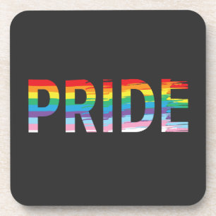 PRIDE LGBTQIA Rainbow Flag, Pride Letter  Coaster