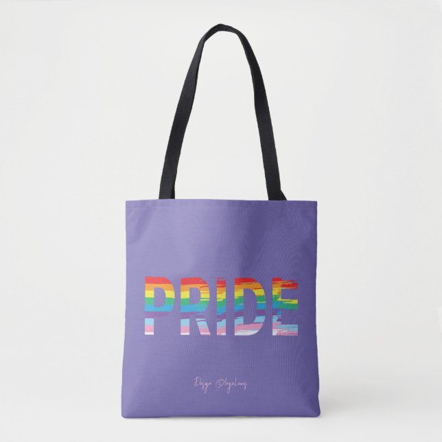 PRIDE LGBTQIA Rainbow Flag, Pride Purple Tote Bag (Front)