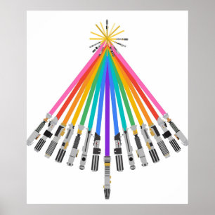 Pride LightSaber Christmas Tree Poster