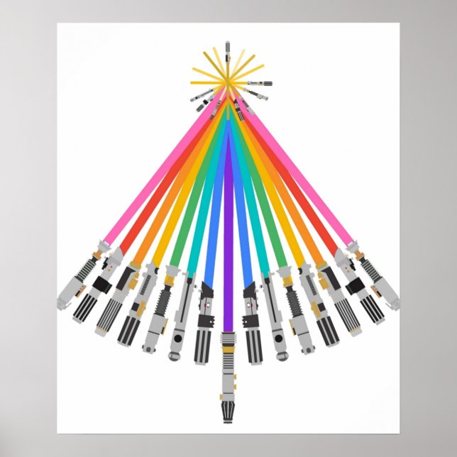 Pride LightSaber Christmas Tree Poster (Front)