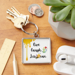 PRIDE! Live, laugh, les-bee-ian Key Ring