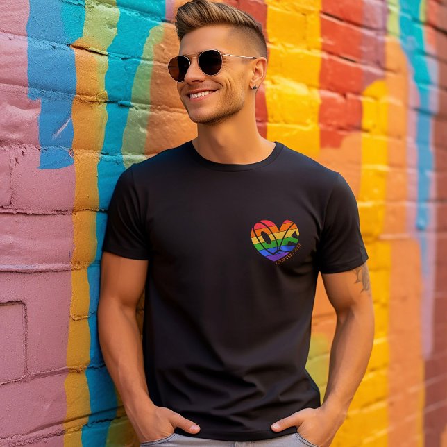 Pride Love Gay Rainbow LGBTQ Custom Name Or Text T-Shirt (Creator Uploaded)