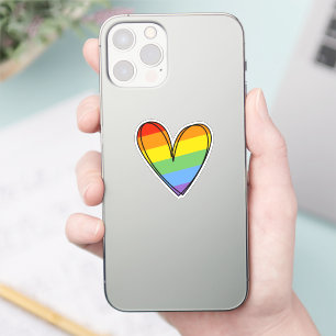 Pride Love Heart Gay Rainbow LGBTQ Sticker