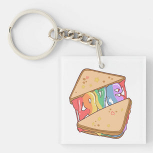 Pride. Love is love. Cute love. Rainbow gay K Key Ring