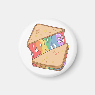Pride. Love is love. Cute love. Rainbow gay Magnet
