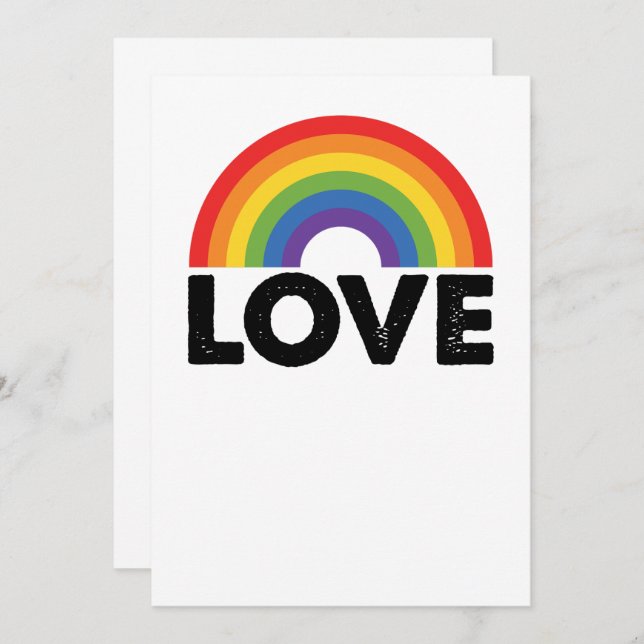 Pride Love is Love Gay Equality Rainbow LGBTQ  Invitation (Front/Back)