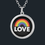 Pride Love is Love Gay Equality Rainbow LGBTQ  Silver Plated Necklace<br><div class="desc">Pride Love is Love Gay Equality Rainbow LGBTQ</div>