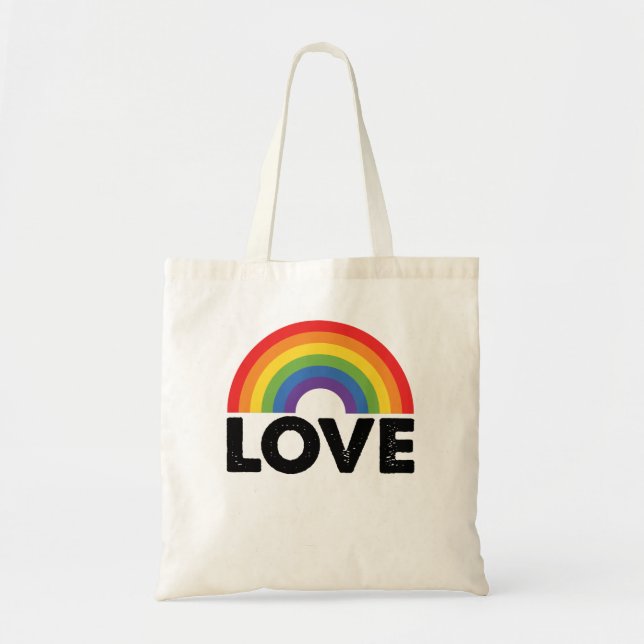 Pride Love is Love Gay Equality Rainbow LGBTQ  Tote Bag (Front)