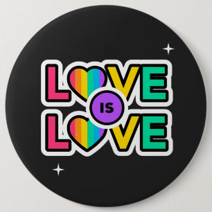 Pride. Love is love. Gay Rainbow colours    Button