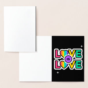 Pride. Love is love. Gay Rainbow colours      Foil Card