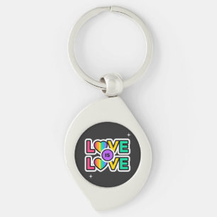 Pride. Love is love. Gay Rainbow colours Key Ring