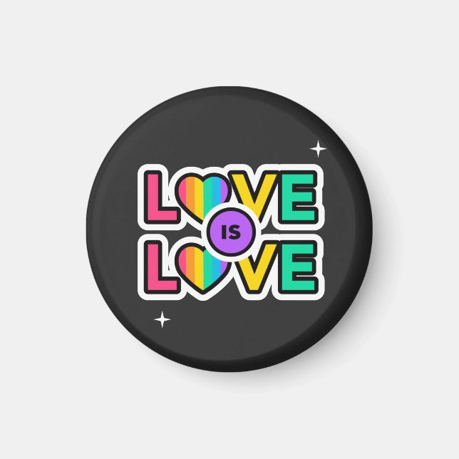 Pride. Love is love. Gay Rainbow colours     Magnet (Front)